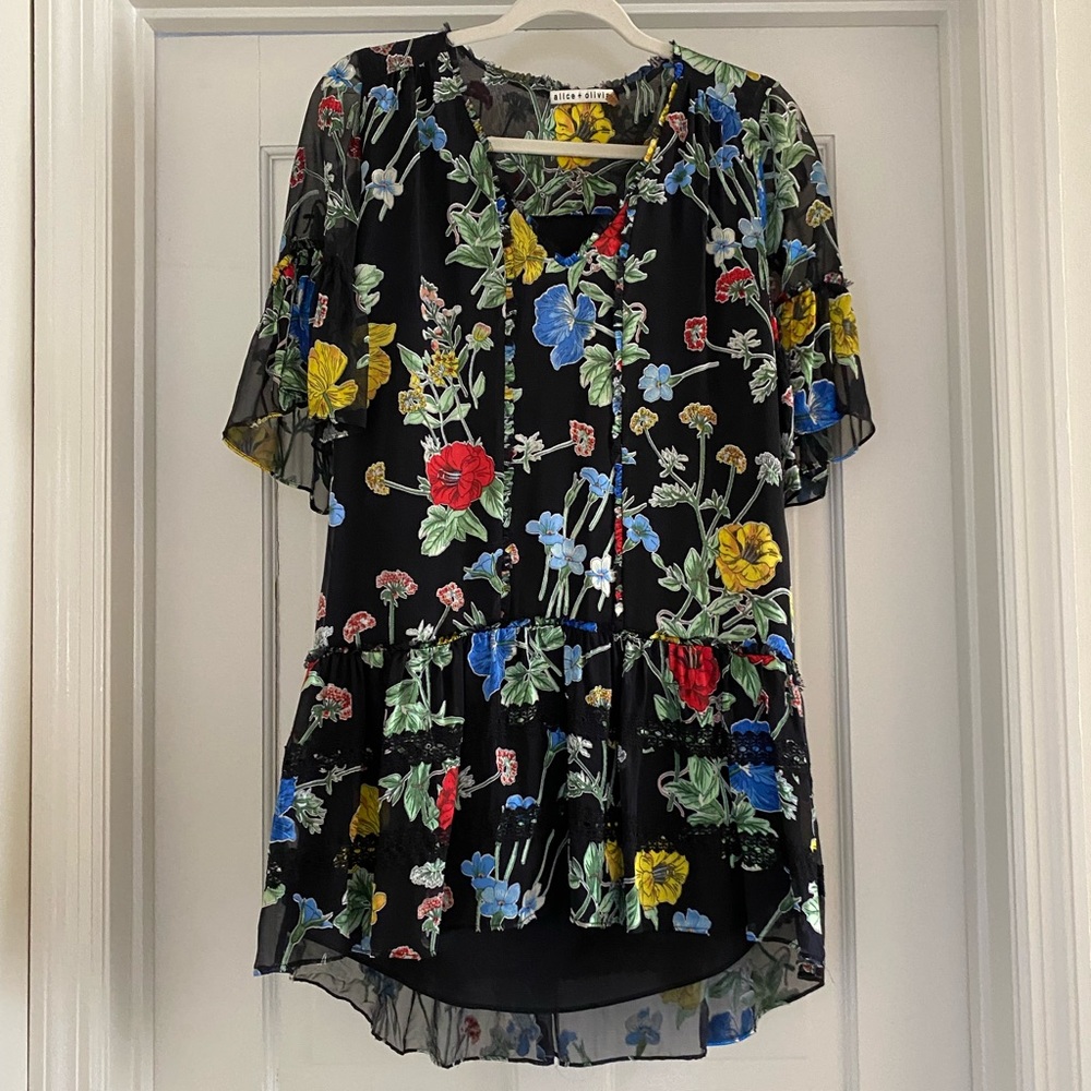 Alice & Olivia Floral Print Tunic Style Dress, worn once